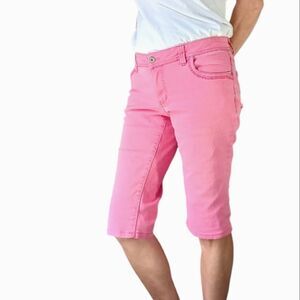 SONOMA Capri Jeans Knee Length Stretch Low Rise Embroidered Hot Pink Size 8P
